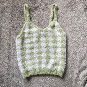 sage green and white cropped tank (brand- nikka k, size M)